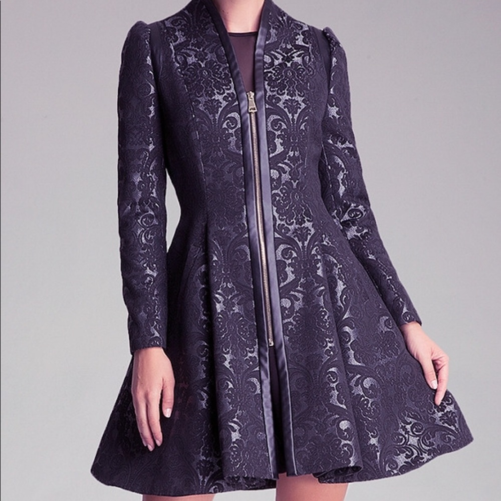 ISO Bebe puff sleeve trench coat IN BLACK